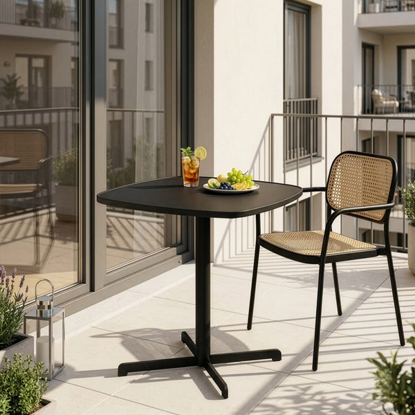 Outdoor bistrotafel Foggia 75x70x70 cm staal antracietgrijs [casa.pro]
