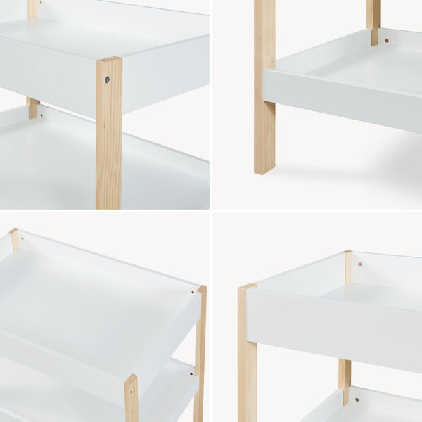 Wickeltisch Oupilu met 2 planken 91x82x53 cm Wit [en.casa]