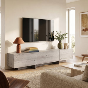 Tv-kast Kapipimso met 3 kleppen 194x31x37 cm eikenlook, grijs [en.casa]
