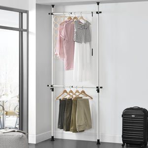 [en.casa] Telescopisch kledingrek Kemi verstelbaar wit 75-115 cm