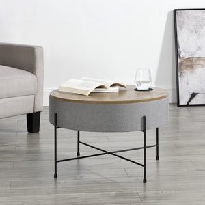 [en.casa] Salontafel Tauranga 40x60 cm walnootkleurig grijs en zwart
