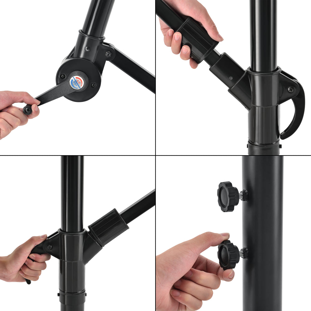 Ampelscherm Budva 270 cm Polyester Staal Grijs casa.pro - premiumXL