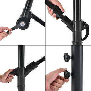 Zweefparasol staal Ø 270x245 cm incl. kruisvoet grijs