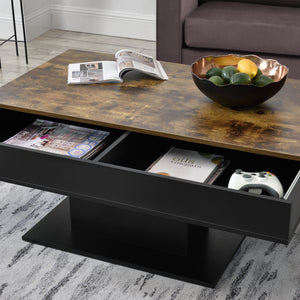 Salontafel Lünen met opbergruimte 110x60x40 cm zwart en houtkleurig [en.casa]