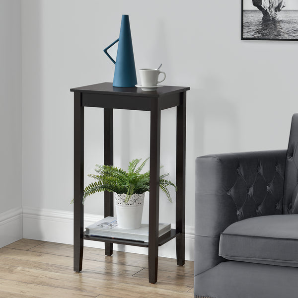 Bijzettafel Thun met plank MDF 38x30x74 cm donkerbruin