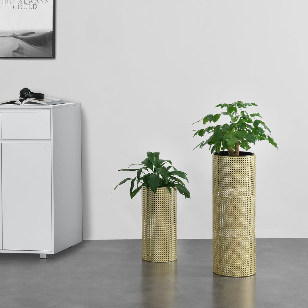 Blumenständer Lüttich 2er Set Zwart/Goudkleurig en.casa - premiumXL