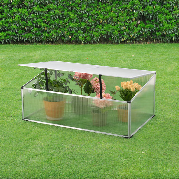 Tuinkas kweekkas mini 100x60x30-40 cm polycarbonaat