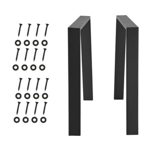 Trapeziumpoot tafelpoot 55-75x72 cm set van 2 zwart mat