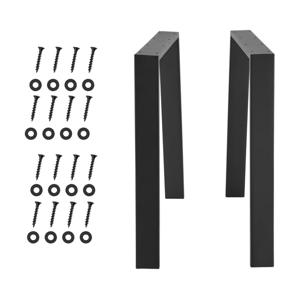 Trapeziumpoot tafelpoot 55-75x72 cm set van 2 zwart mat