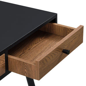 Bureau Tumba met lades 115x48x75 cm houtkleurig en zwart