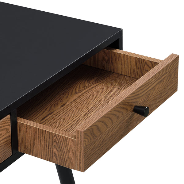 Bureau Tumba met lades 115x48x75 cm houtkleurig en zwart
