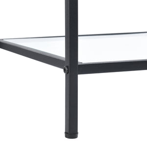 Bijzettafel Mariefred met plank 55x40x40 cm zwart en houtkleurig
