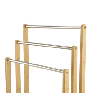 [en.casa] Bamboe handdoekrek Porsanger 46x24x84 cm vrijstaand