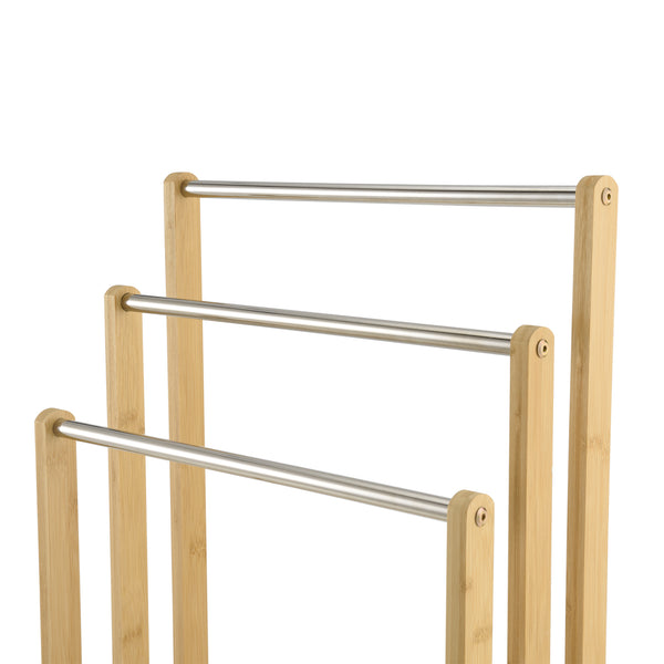 [en.casa] Bamboe handdoekrek Porsanger 46x24x84 cm vrijstaand