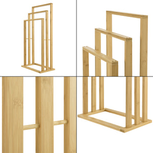 [en.casa] Bamboe handdoekrek Rana 40x24x82 cm vrijstaand