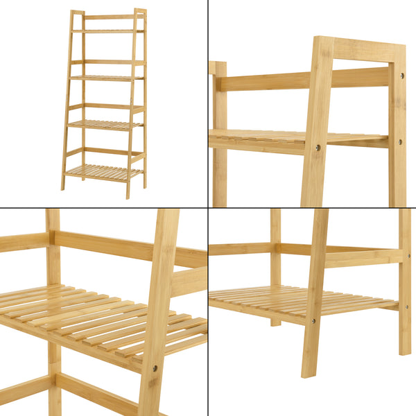 [en.casa] Opbergrek staand Vinje met 4 planken 48x32x123 cm