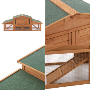 [en.casa] Konijnenhok Schmitten 72x180x62 cm houtkleurig