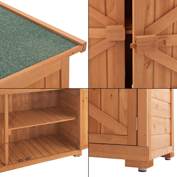 [en.casa] Tuinkast tuinschuur 128x50x88 cm houtkleurig