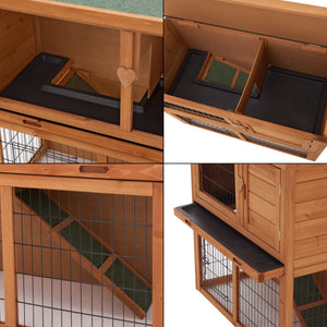 [en.casa] Konijnenhok Nidda 85x91,5x45 cm houtkleurig