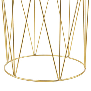 [en.casa] Krukje Melsele rond 45xØ35 cm lichtgrijs en messing