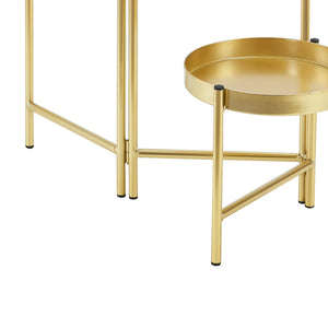 [en.casa] Bloempot op standaard Kallo metaal 60x60x18 cm messing