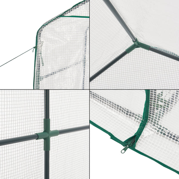 [en.casa] Tuinkas Oosterhout met 4 planken 120x186x190 cm