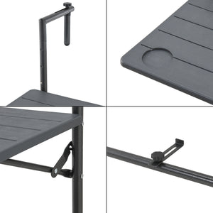 [en.casa] Balkontafel Badolato inklapbaar 83,5x60x60 cm donkergrijs