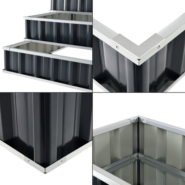 [en.casa] Moestuinbak Renswoude 118x118x60 cm antracietgrijs