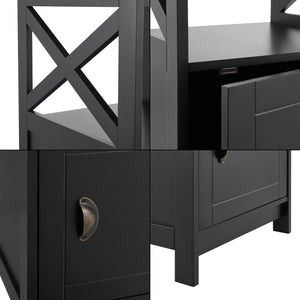 [en.casa] Bijzettafel Utajärvi met opbergruimte 74x40x40 cm zwart