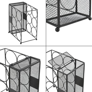 [en.casa] Wijnrek Drangedal metaal voor 6 flessen 33,5x29x18 cm zwart