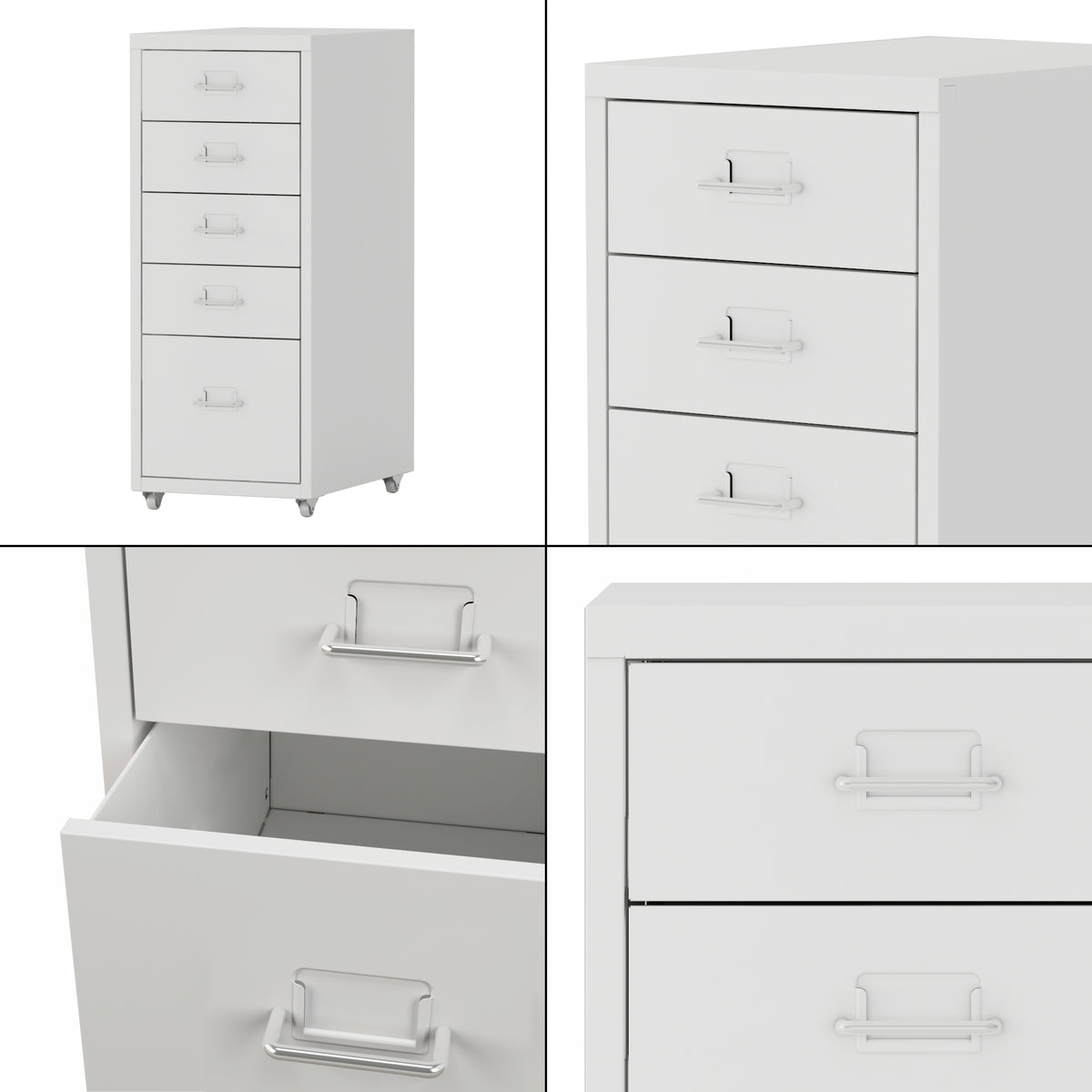 Sogesfurniture Rolcontainer Met 5 Laden – Wit, Archiefkast Voor Kantoor Of Thuis