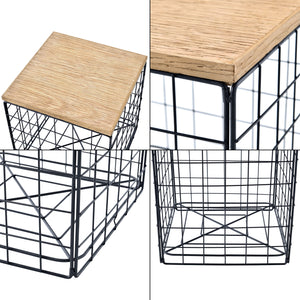 [en.casa] Bijzettafel Indalsälven 40x40x42 cm houtkleurig en zwart