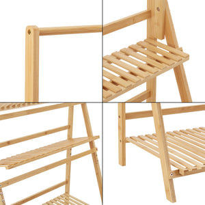 [en.casa] Bloempot trap ladder Brändö 144x70x39,5 cm bamboe
