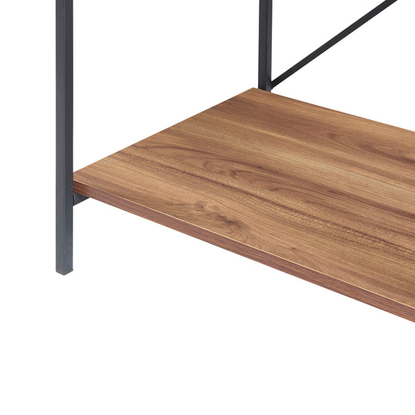 [en.casa] Staand rek Billund 133x60x42cm zwart en walnootkleurig