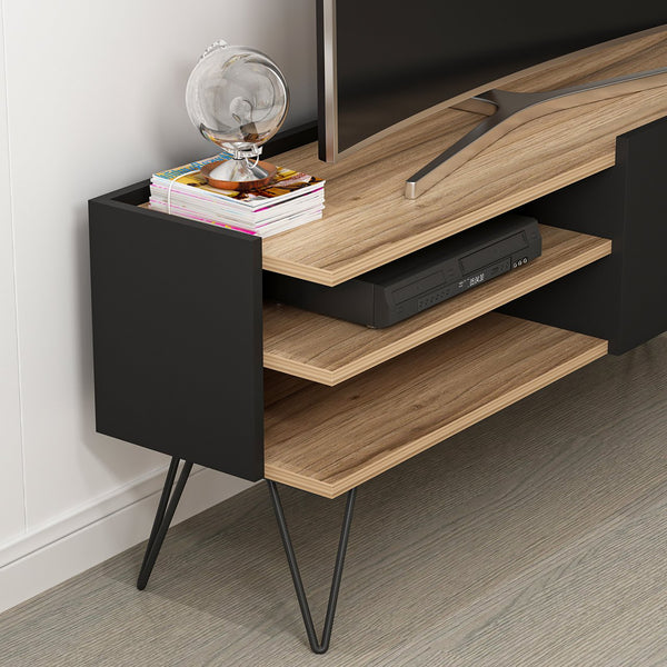 [en.casa] TV meubel Dronninglund 124x37x50 cm zwart