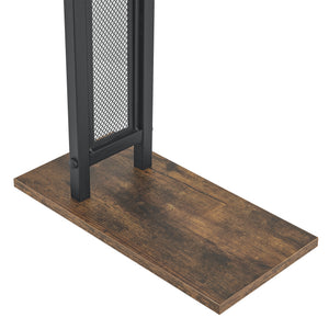 Handdoekhouder Telavi Staal 88x40x20cm Zwart / Houtlook [en.casa]