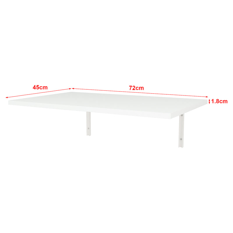 Maatschets [en.casa] Klaptafel Klepp voor wandmontage 72x45x1,8 cm wit