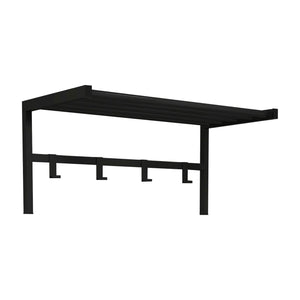 [en.casa] Wandkapstok Tolga met plank 32,5x69x34 cm zwart