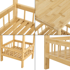 [en.casa] Staand rek Pyhäjärvi bamboe 79x33x33 cm houtkleurig