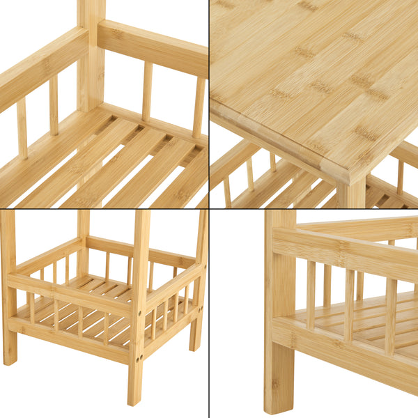 [en.casa] Staand rek Pyhäjärvi bamboe 79x33x33 cm houtkleurig