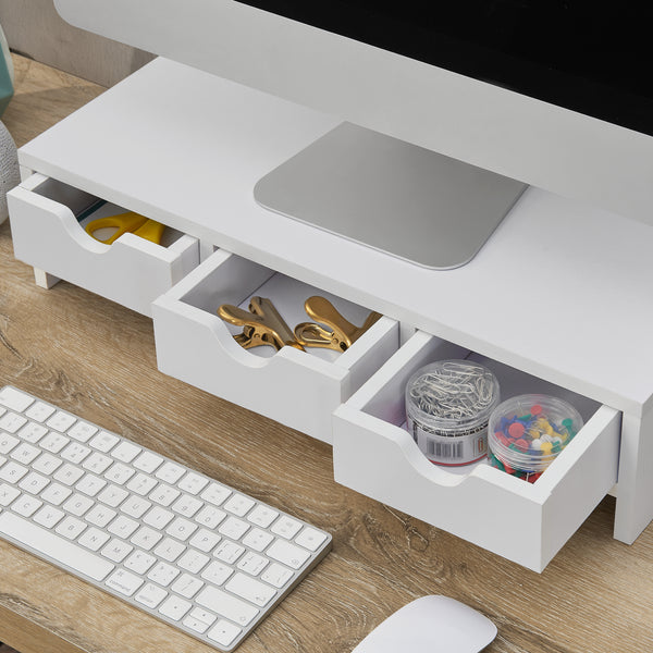 [en.casa] Monitorstandaard Ruovesi verhoger 12x51x25 cm wit