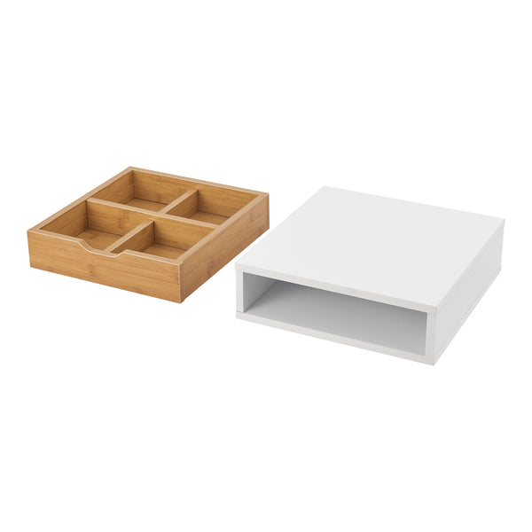 [en.casa] Bureau organizer Vieremä met 1 lade 9x30x31 cm bamboe