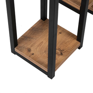 [en.casa] Plantenstandaard Rosenholm 78,5x56x20 cm zwart en houtkleurig