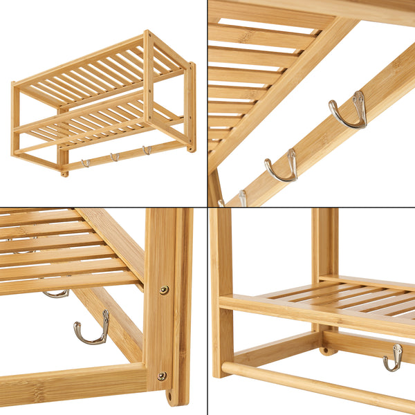 [en.casa] Badkamerrek Thyborøn wandmontage 30x55x22,5 cm bamboe