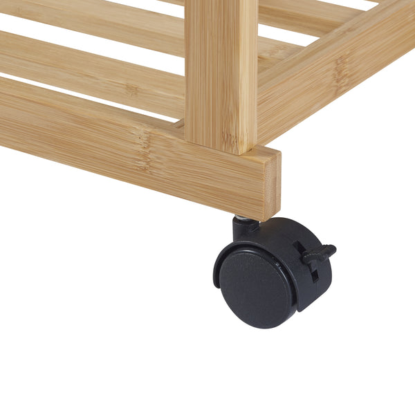 [en.casa] Bamboe kledingrek Ilmajok op wielen 147x70x36 cm houtkleurig