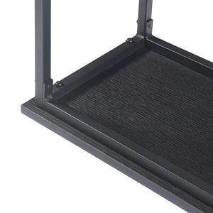 [en.casa] Brandhout rek Turku houtopslag 112x60x30 cm zwart en houtkleurig donker