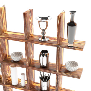 [en.casa] Wandplank Orimattila grenen 62x62x9 cm houtkleurig donker