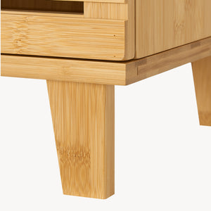 [en.casa] Bamboe wastafelonderkast Iveland 60x40x30 cm houtkleurig