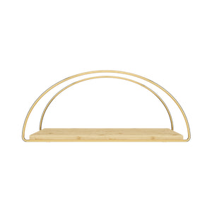 [en.casa] Wandplank Mynämäki 39x16x17 cm goudkleurig en naturel