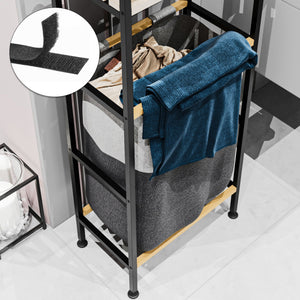 [en.casa] Badkamerrek Pello met 2 planken en 1 waszak 100x39x22 cm